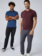 Port Red Crew Neck Tee | Studio Image Model Duo | Fresh Clean Threads
