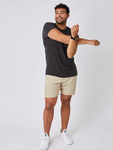 Matheus is 6', 210LBS and wears a size XL # Best Sellers Performance Crew Neck 5-Pack Tees Lifestyle Size XL | Fresh Clean threads