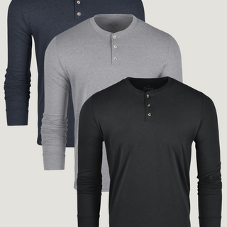Basic Long Sleeve Henley 3-Pack | Fresh Clean Threads