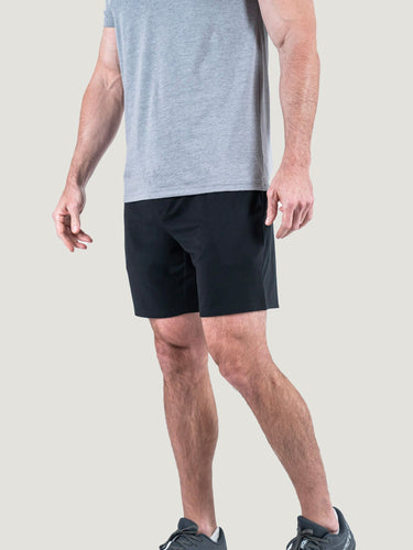 Matt is 6'1, 195LBS and wears a size M # Black Day Off Short | Studio Size Medium | Fresh Clean Threads