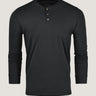 Black Long Sleeve Henley Ghost Mannequin | Fresh Clean Threads