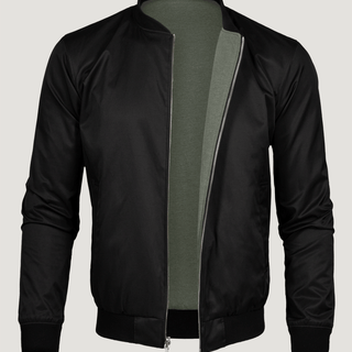 Men's Bomber Jackets |  Black + Mercury Green Reversible Jackets