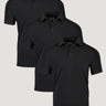 All Black Performance Polo 3-pack Ghost Mannequin | Fresh Clean Threads