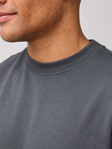 ribbed neckline for added comfort # Men's Crewneck Sweatshirt | Concrete Grey | Fresh Clean Threads