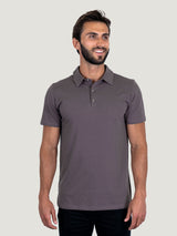 Pasha is 6' 180 lbs and wears a size M # Purple Galaxy Torrey Polo Studio Size Medium | Fresh Clean Threads