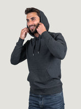 Ribbed fabric at waist and cuffs for ideal fit # Charcoal Pullover Hoodie Studio Size Medium | Fresh Clean Threads