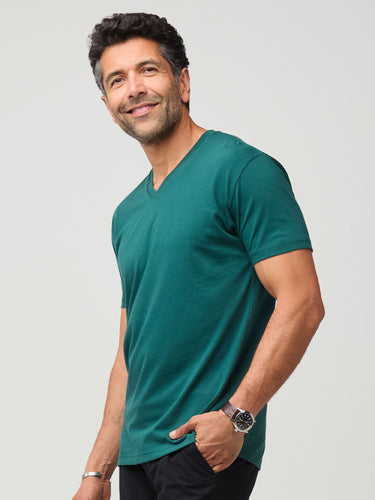 best selling v-neck now in dark emerald # V-Neck Tee | Dark Emerald | Fresh Clean Threads