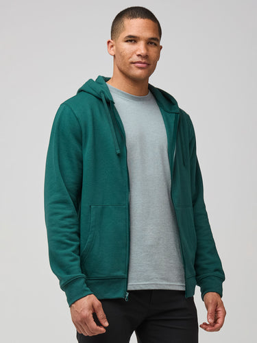 exceptional fit and extreme softness # Zip-Up Sweatshirt in Dark Emerald | Hoodies at Fresh Clean Threads