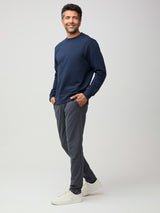 Soft fabric made with cotton/recycled poly blend # Dark Navy Crew Sweatshirt | New Style | Fresh Clean Threads