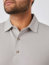 Matheus is 6', 210LBS and wears a size XL # Collar details | Vintage Grey Torrey Polo | Fresh Clean Threads