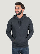 Pasha is 6' 180 lbs and wears a size M # Charcoal Pullover Hoodie Studio Size Medium | Fresh Clean Threads
