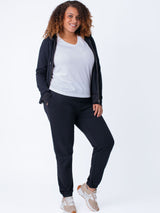 Micah is 5'9, size 10 and wears a size L # Women's Terry Jogger Essentials | 2-Pack | Fresh Clean Threads