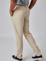 Joe is 6', 180LBS and wears a size 32x30 # Stretch Tech Pant | Khaki Stretch Tech Pant | Fresh Clean Threads
