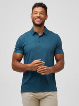 Nico is 6'4" and wears size Large Tall # Polos for Tall Men | Premium Men's Polo Shirts - L/E Color: Sea Blue