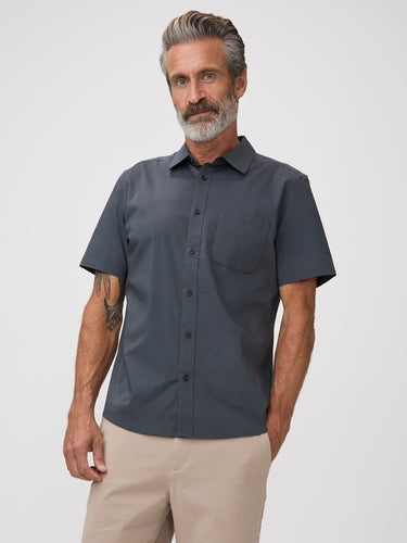 Michael is 6'1" and wears a size M # Short Sleeve Shirts at Fresh Clean Threads | Spring and Summer Styles