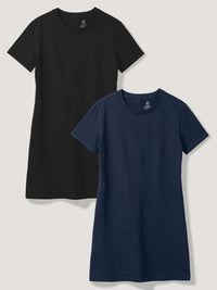 Comfortable Women's Easy Tee Dress in Black & Navy 2-Pack - Shop the T-Shirt Dress Collection