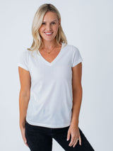 Premium blend, preshrunk, and always stylish # White Women's V-Neck Tees | Shop Sizes: XS-3X, Soft women's t-shirts